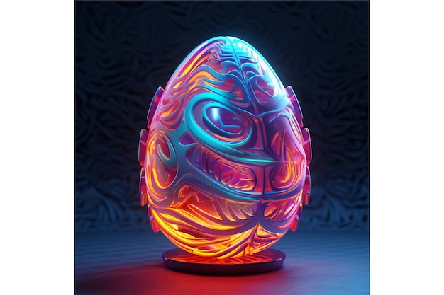egg 3d neon