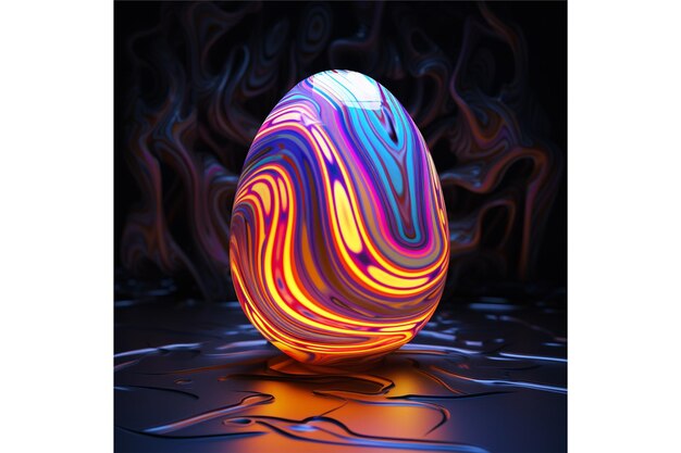 egg 3d neon