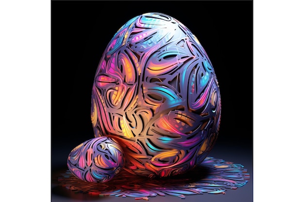 egg 3d neon