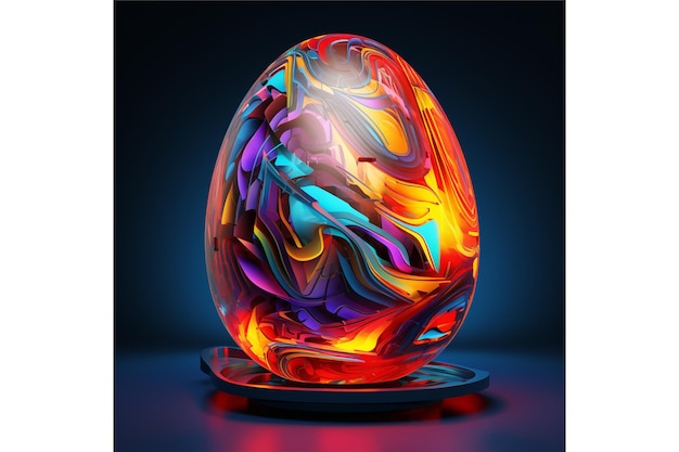 egg 3d neon