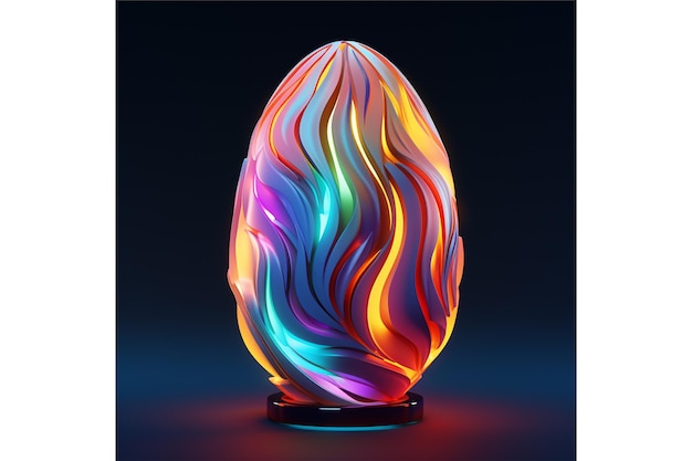 egg 3d neon