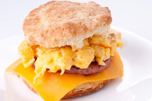 Egg and biscuit sandwich