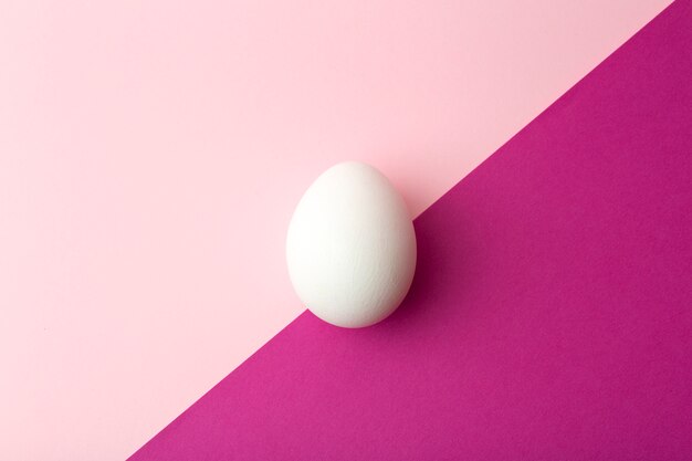 Egg  on a colored empty background. Minimal food concept, creative food.