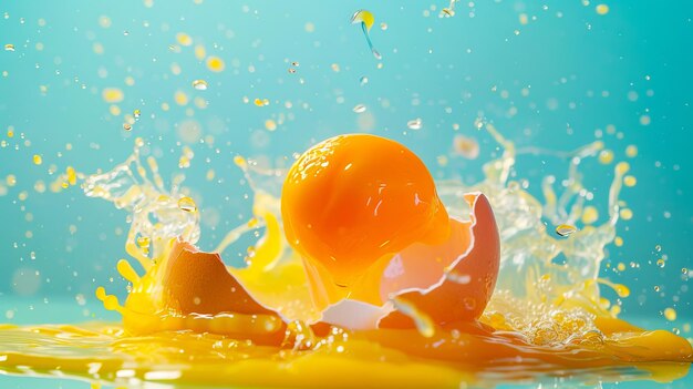 Photo an egg is being smashed into water