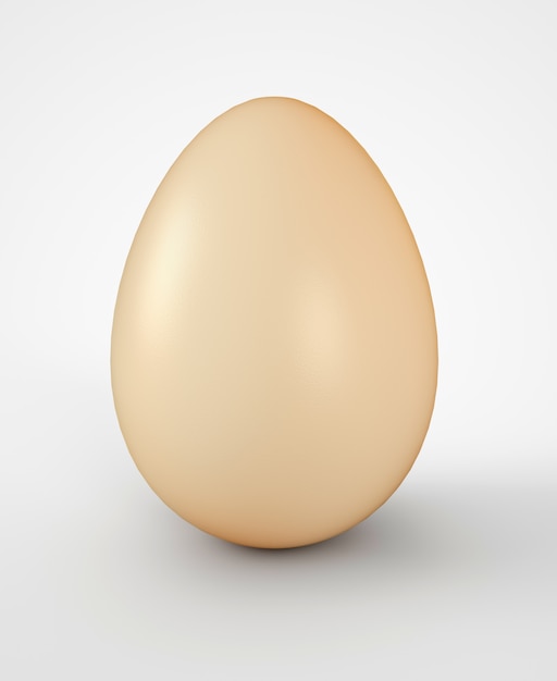 Egg isolated on white. 3D rendering illustration.