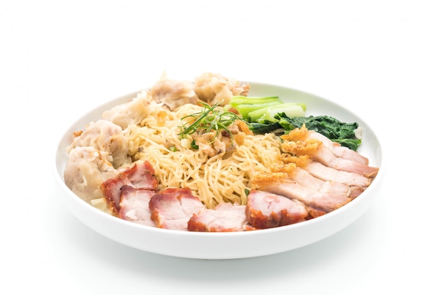 Egg noodle with red roast pork