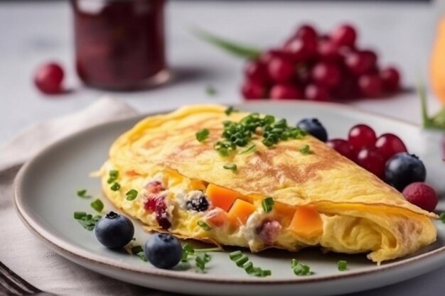 Premium AI Image | Egg omelet Breakfast served in the restaurant
