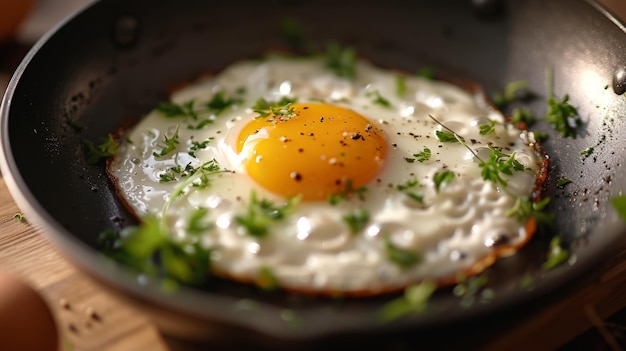 Egg Omelette Cooking in a Frying Pan