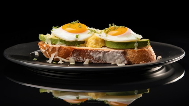 Photo egg sandwich on black background