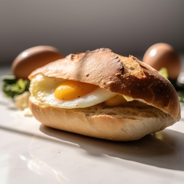 Egg sandwich of ciabatta