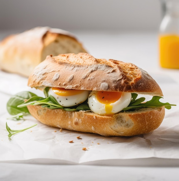 Egg sandwich of ciabatta