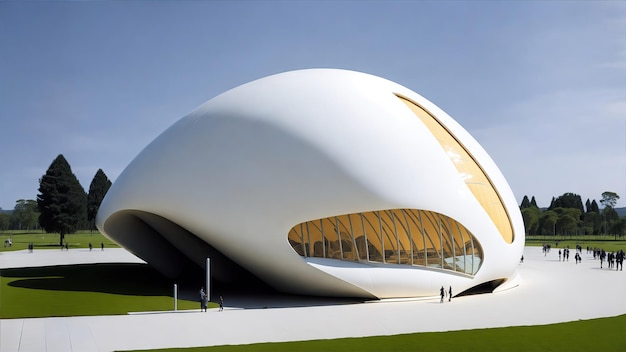 Egg shaped museum with a biomorphic design