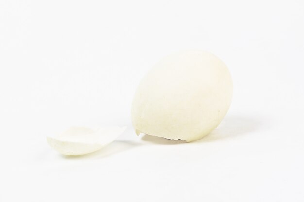 Egg shell on white background 