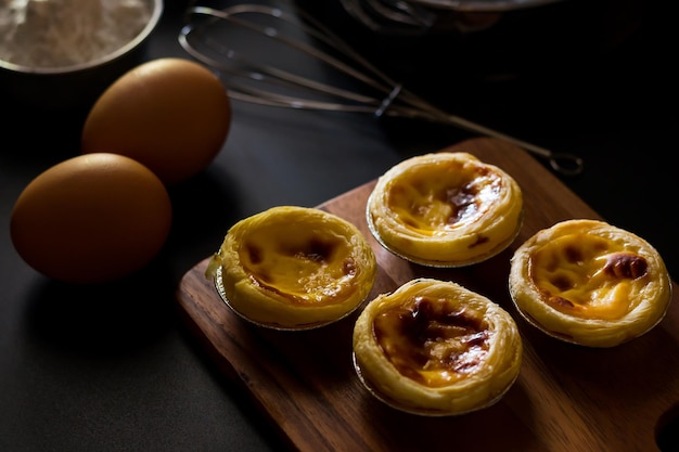 egg tart crispy crunchy pie crust with a smooth burnt egg filling