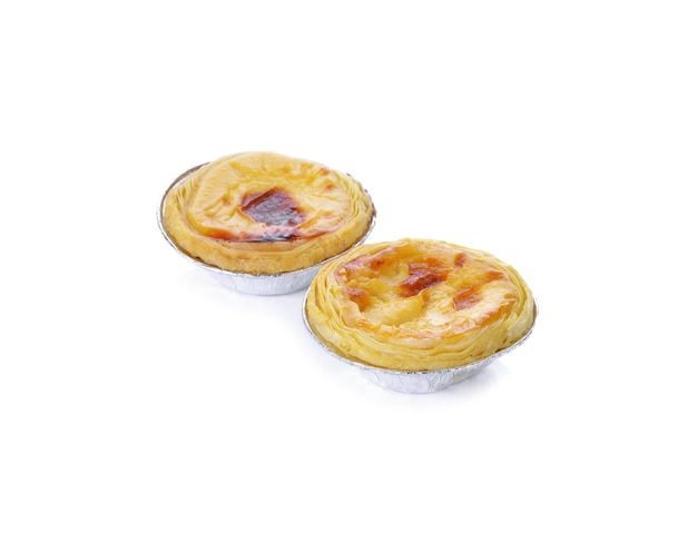 Egg tart isolated on white background