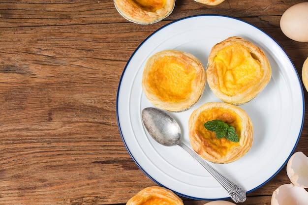 Egg tart, traditional Portuguese dessert