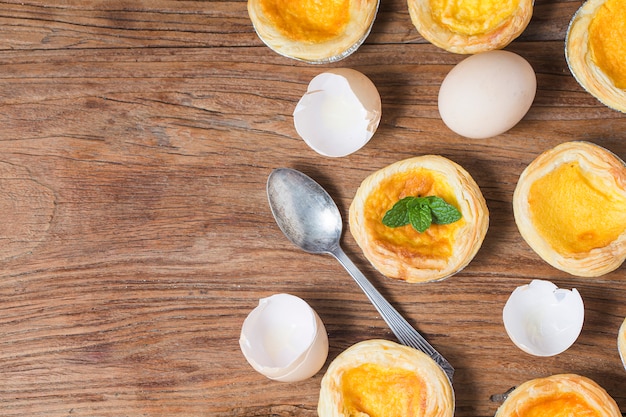 Foto crostata all'uovo, dolce tradizionale portoghese