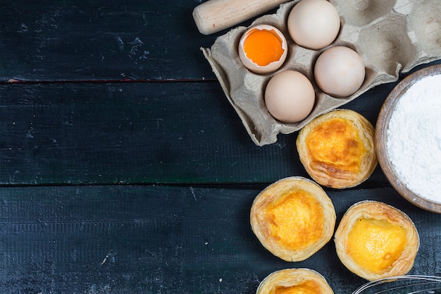 Egg tart, traditional Portuguese dessert