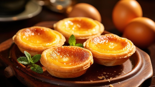 Egg tarts traditional portuguese cakes