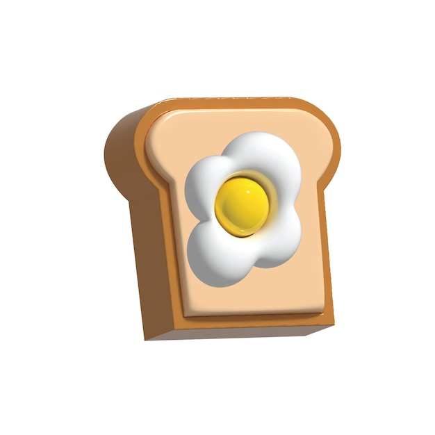 Egg toast 3D icon