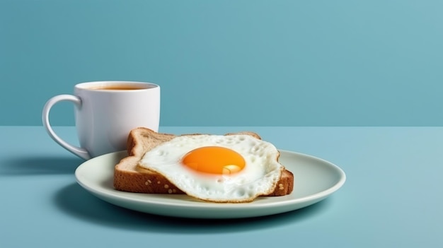 Egg on Toast with Coffee