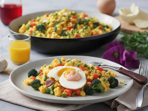 egg and veggie scramble