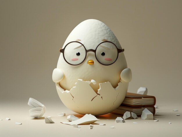 Egg wearing glasses