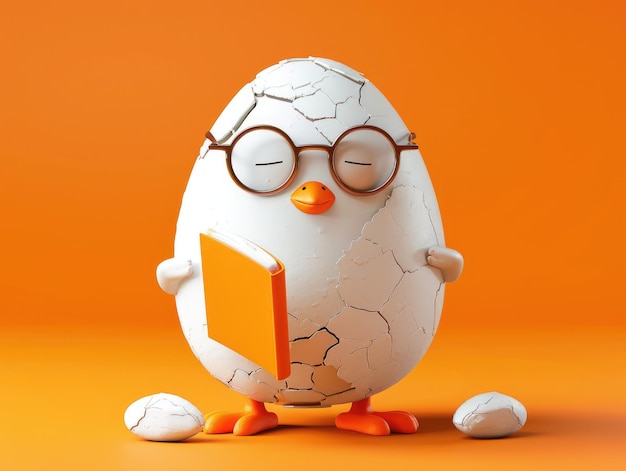 Photo egg wearing glasses