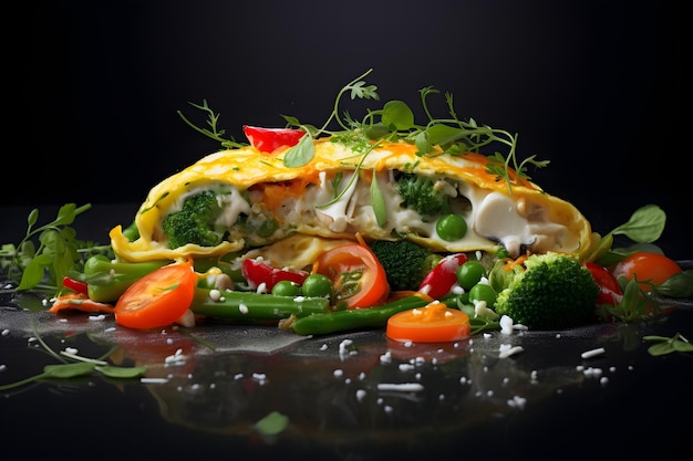Premium Photo | Egg white vegetable omelette