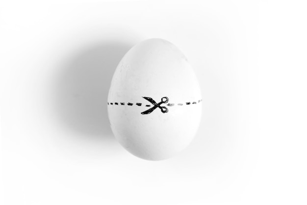 Egg with a cut line