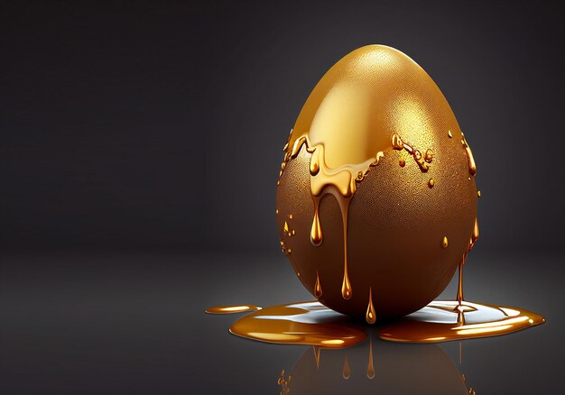 An egg with a drop of liquid dripping down the side.