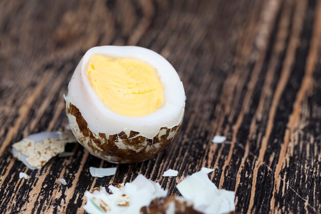   egg on a wooden table