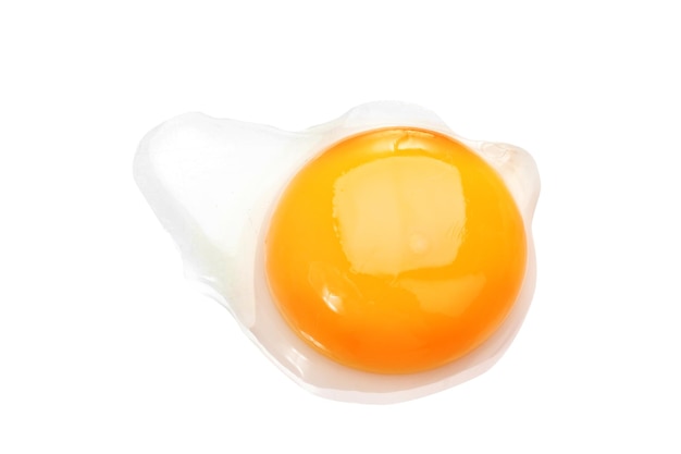 Egg yolk closeup isolated on white