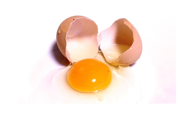 egg yolk on white background