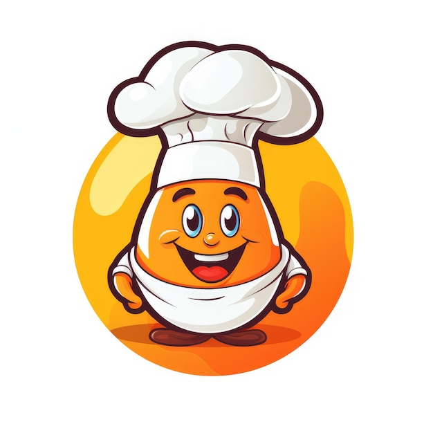 Eggcellent Chef Een grillig cartoonlogo in 2D-vectorkunst met een chef-kokhoed