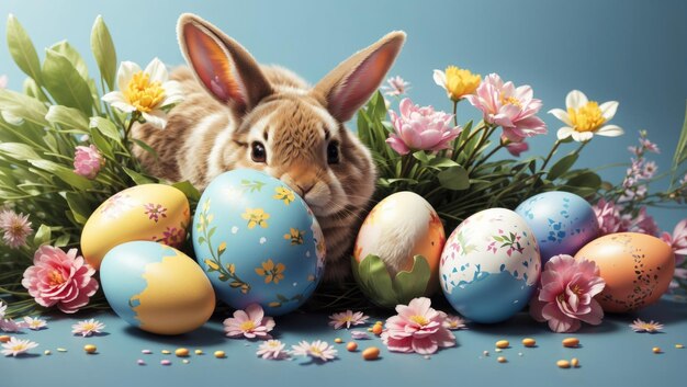 Eggciting Пасхальные пожелания Гиперреалистичные кроличьи уши и цветы