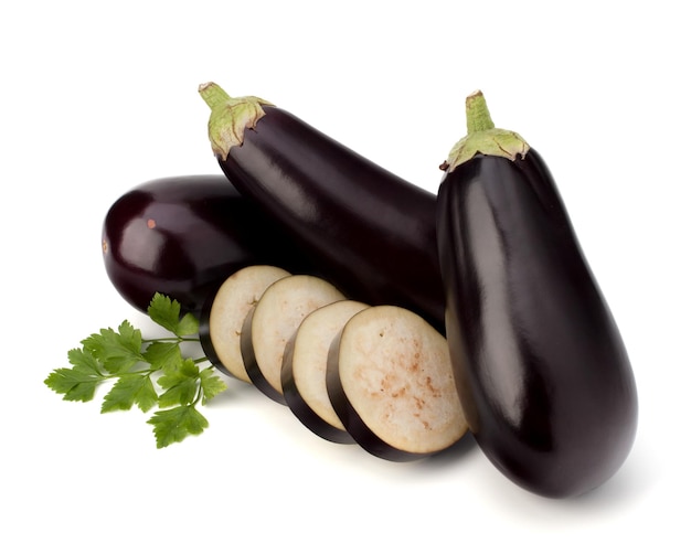 Eggplant or aubergine and parsley leaf