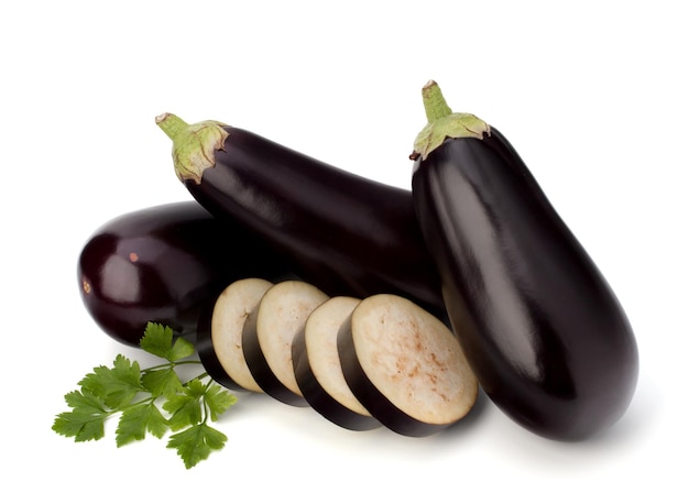 Eggplant or aubergine and parsley leaf