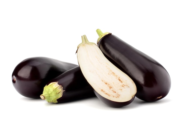 eggplant or aubergine vegetable on white background