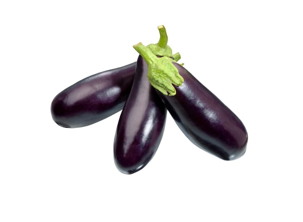 Eggplant or aubergine on white