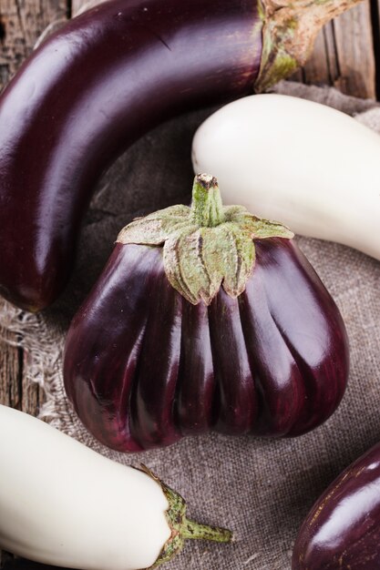 Eggplant blue and white.