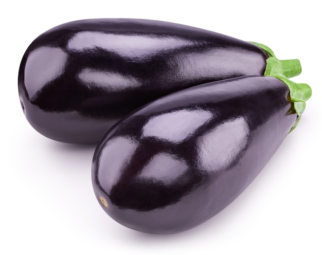 Eggplant. One aubergine eggplant isolated on white.