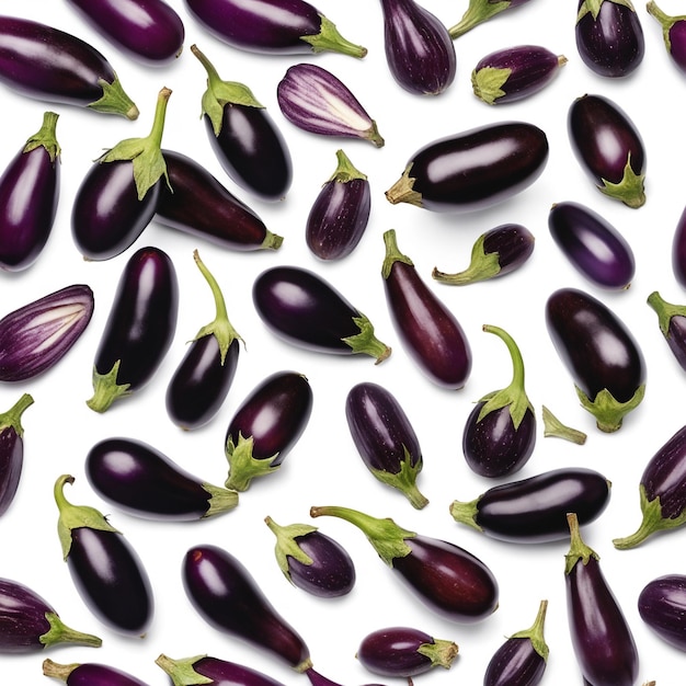 Eggplant on paper white background