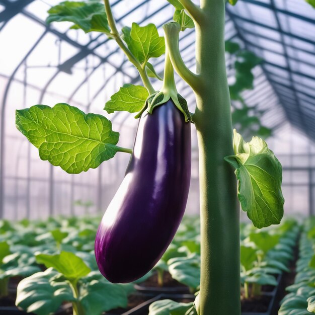 Eggplant on paper white background