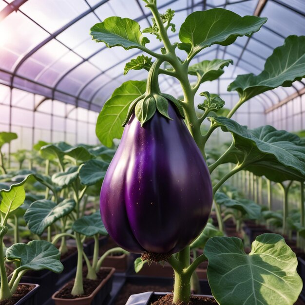 Eggplant on paper white background