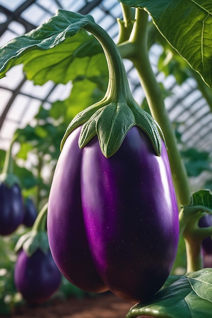Photo eggplant on paper white background