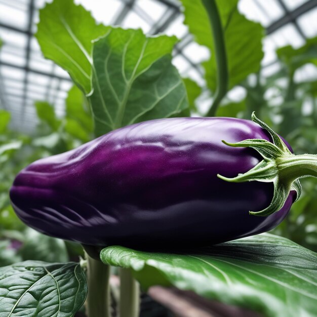 Eggplant on paper white background