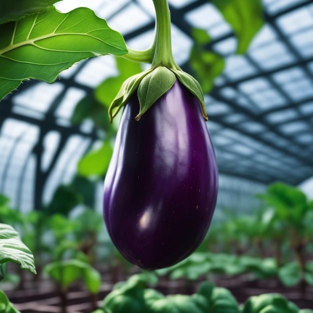 Eggplant on paper white background