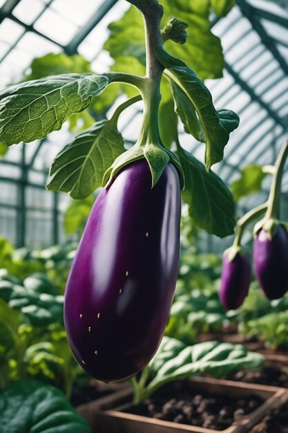 Eggplant on paper white background