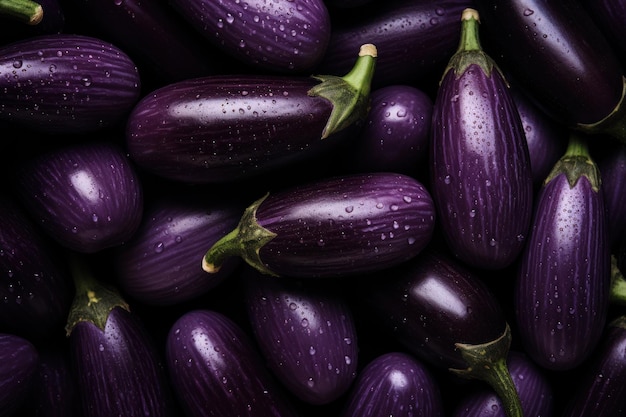 Eggplant seamless background AI generated